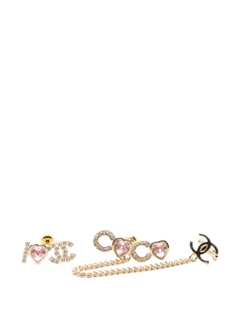 CHANEL Pre-Owned 2022 Gold Plated I Heart CC Coco Strass Ear Cuff Earrings costume earrings Gold VLR92W7N7O8JHEK4