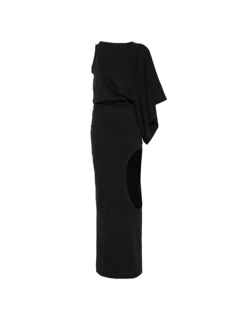 A.W.A.K.E. Mode asymmetric cut-out maxi dress Black SS26JD10OC01
