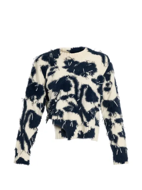 ERDEM textured floral-knit sweater White PF26KT6130159009