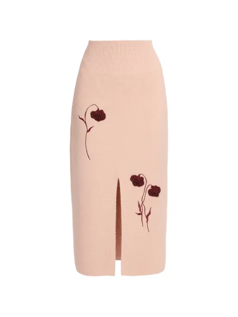 ERDEM embroidered pencil midi skirt Neutrals PF26KS1130015015