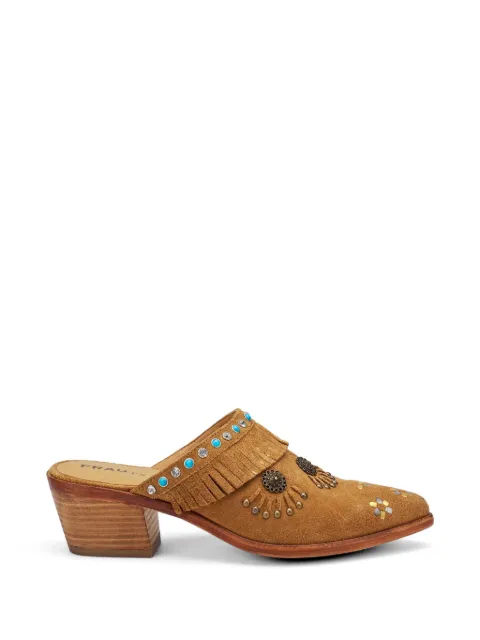 FRAU fringed studded mules Neutrals 07B4
