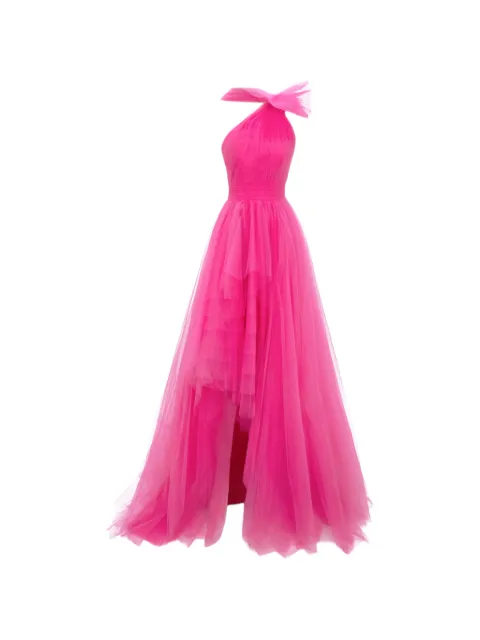 Gemy Maalouf bow-detail tiered-skirt dress Pink EDW241862LD