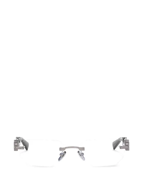 Balmain Eyewear geometric-frame rimless glasses Silver BPX194