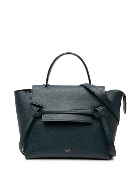 Celine Pre-Owned 2017 Micro Grained Calfskin Belt Bag satchel Blue QC7731FSMYJ3VYMR