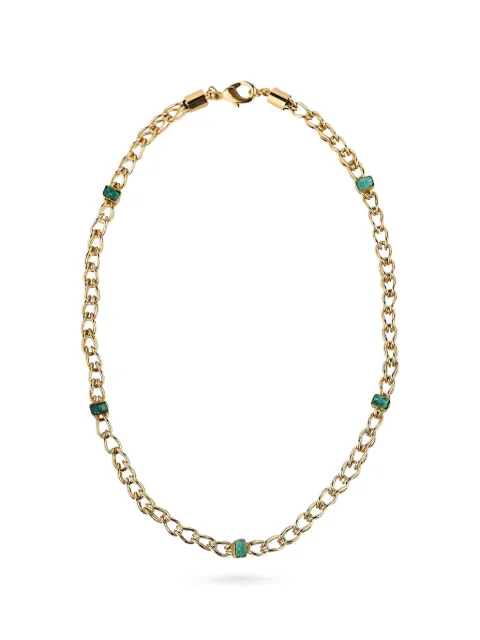 FENOMENA Ciclo emerald-embellished necklace Gold MUN005