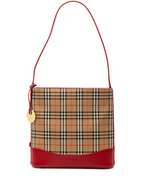 Burberry Pre-Owned 20th Century Haymarket Check Canvas shoulder bag Red 1I6G7ANBK59K760A