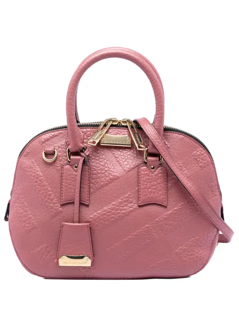 Burberry Pre-Owned 2000-2017 Small Heritage Grain Check Embossed Orchard Bowling Bag satchel Pink AL4H7XKQQY3UWLQ5