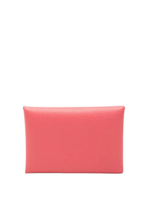 Hermès Pre-Owned 2023 Epsom Calvi Duo Wallet coin pouch Pink OIQ5ZFWAQPDZR8R3