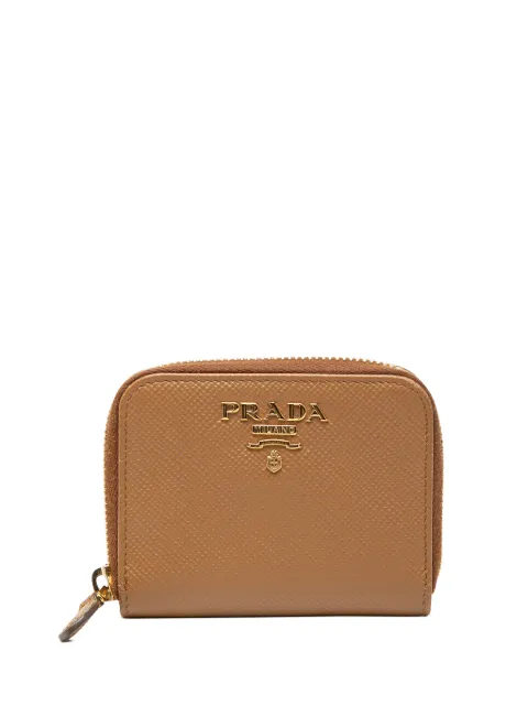 Prada Pre-Owned 2013-2025 Saffiano Zip Around coin pouch Brown VKE3TZC4WXH08Q0J