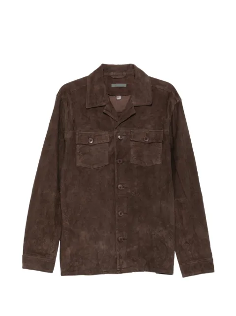 John Varvatos suede button-up jacket Brown L1697S26A946B