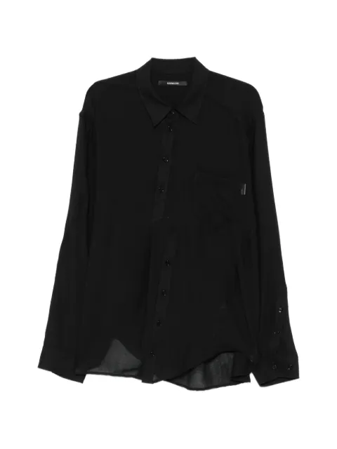 SONGZIO layered asymmetric-hem shirt Black MI2SH710BK