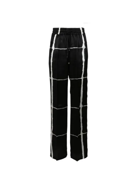 Kiton grid-print drawstring trousers Black D48122K0873G0600F