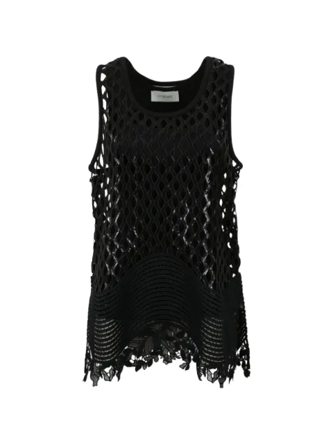 Sportmax sequin-embellished fishnet top Black SPXAQUILENERONERO