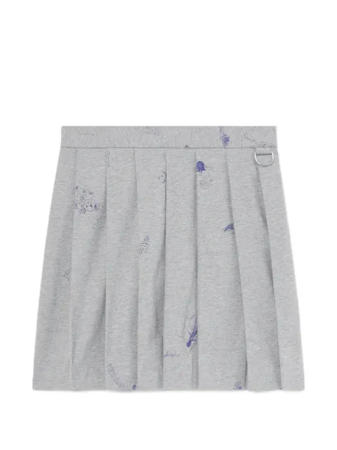 VETEMENTS scribble-print pleated skirt Grey WE54SK260G