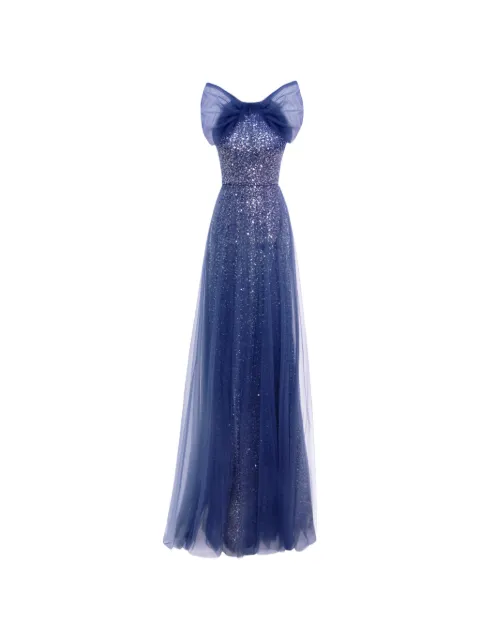 Gemy Maalouf sequin-embellished bow-detail dress Blue EDSS241907LD