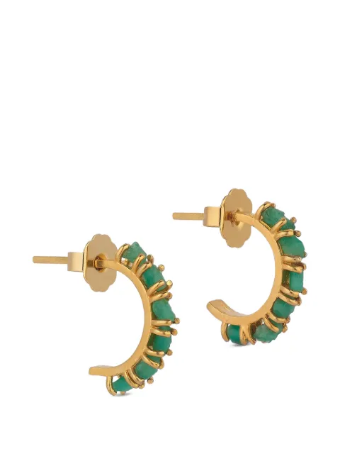 FENOMENA Tennis Hoops emerald-embellished earrings Gold AQ022