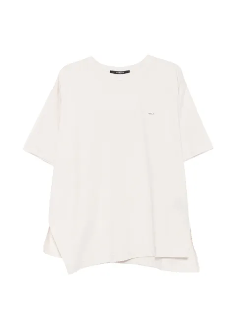 SONGZIO asymmetric-hem side-slit T-shirt Neutrals MI3TS704IV