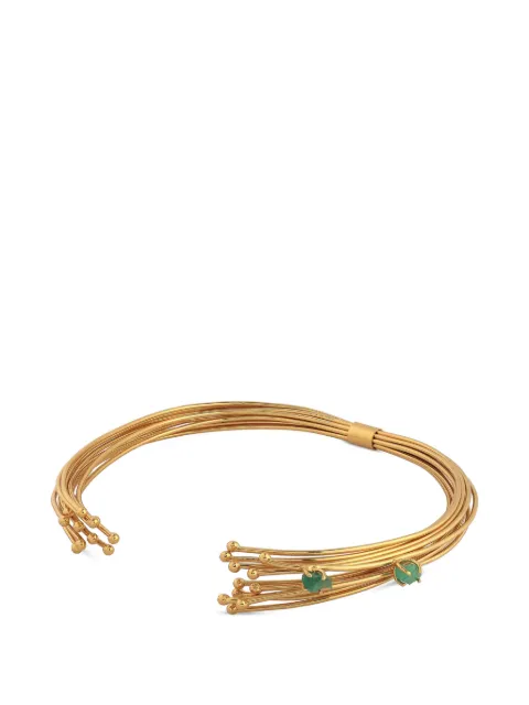 FENOMENA Geo emerald choker necklace Gold AD001