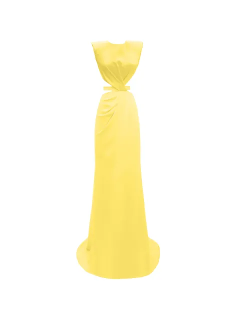 Gemy Maalouf cut-out twisted-detail maxi dress Yellow EDSS241896LD