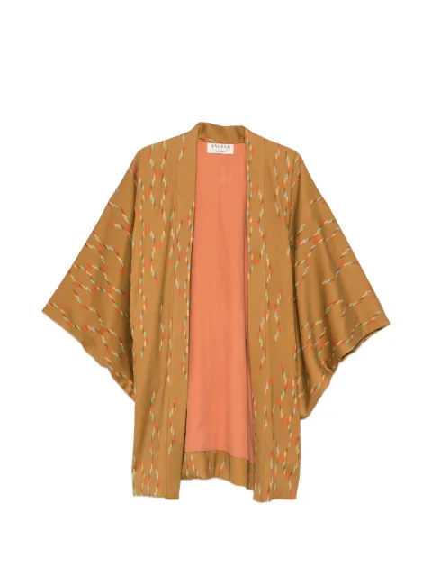 A.N.G.E.L.O. Vintage Cult 1990s ikat-print kimono coat Brown AN250BCF