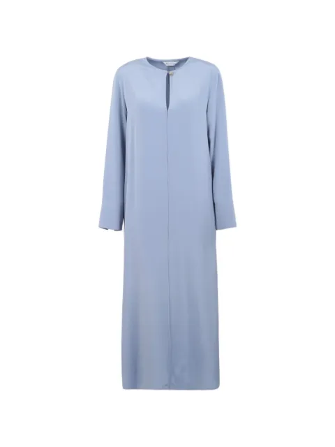 Max Mara maxi keyhole-detail long-sleeve dress Blue MXPUNGHIAQUARZO