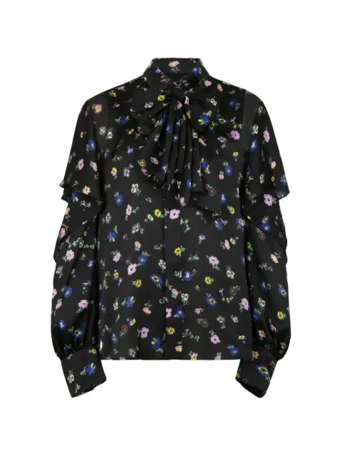 sacai floral-print blouse Black 2608383