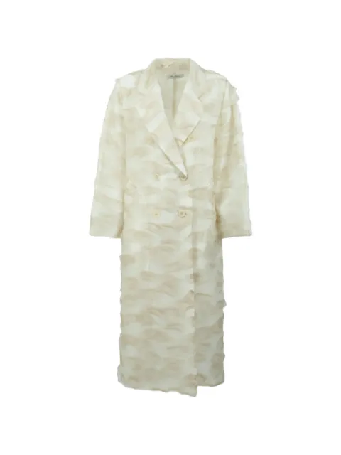Max Mara double-breasted sheer-panel coat White MXSMITOGREGGIO