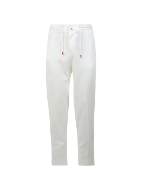 Kiton drawstring elasticated-waistband trousers White UPLACK0606H02BIANCO
