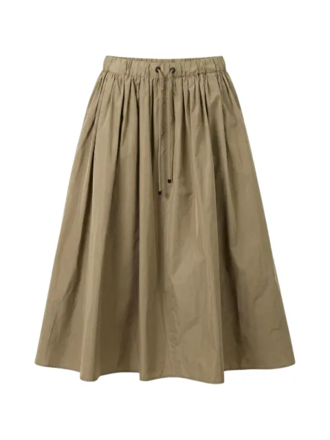 Max Mara midi drawstring-waist pleated skirt Green MXMLONZAKAKI