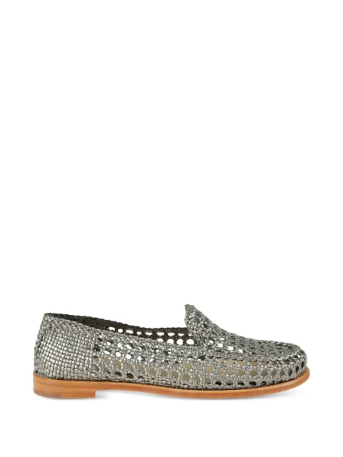 DRAGON DIFFUSION Dolly woven leather loafers Grey 5107