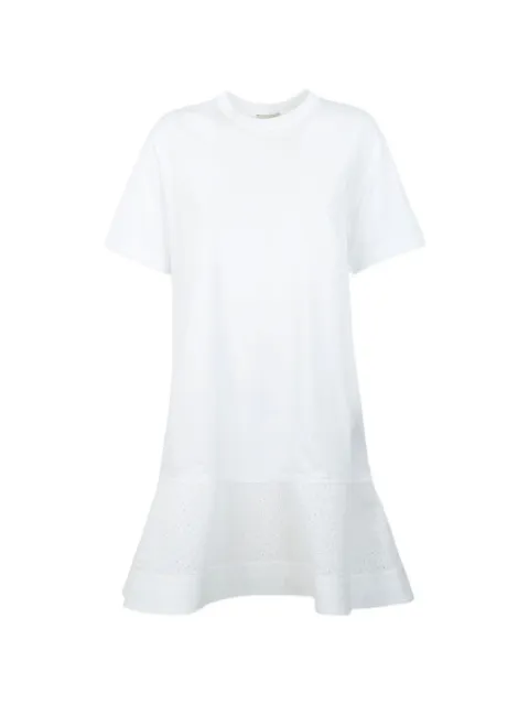 Moncler mini broderie-anglaise ruffled dress White L10938I0001489AUO