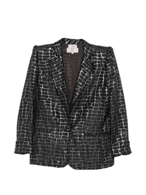 Valentino Garavani Pre-Owned 1980s crocodile-effect blazer jacket Black VA350BCE