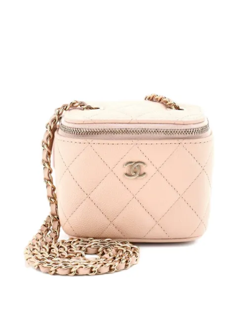 CHANEL Pre-Owned Classic Vanity Case with Chain Quilted Caviar Mini pouch Neutrals X1K559YC4BHZZN07