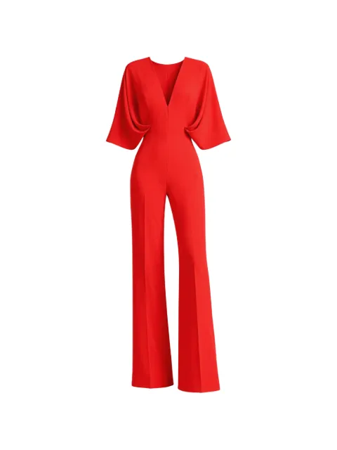 Gemy Maalouf V-neck cape-sleeve jumpsuit Red EDR241889JMP