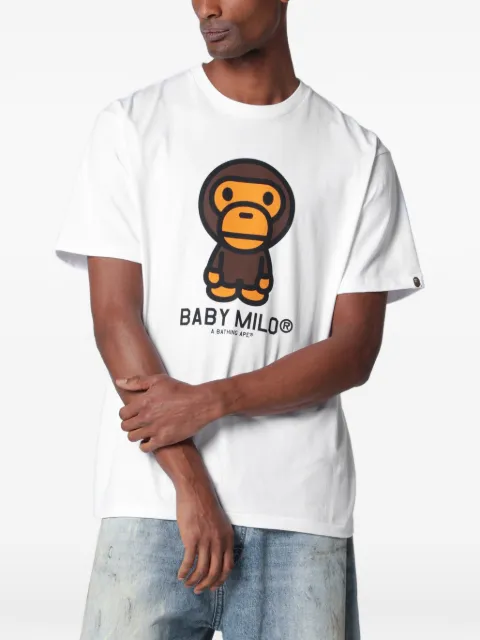 A BATHING APE® Baby Milo print T-shirt White 002TEM301001MCO