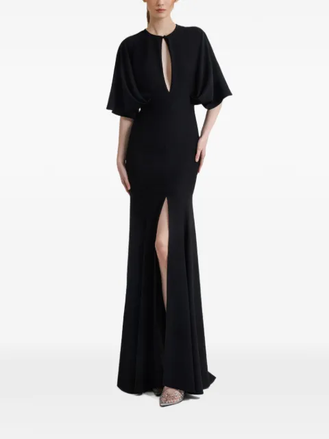Gemy Maalouf cape-sleeve cutout dress Black EDR241876LD