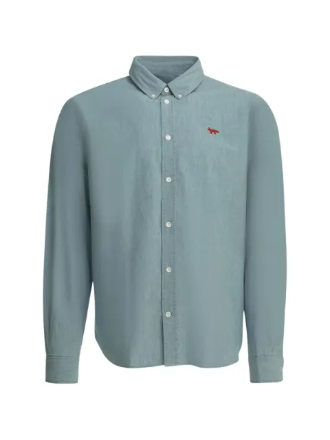 Maison Kitsuné pocket embroidered shirt Blue QM00426WC5006
