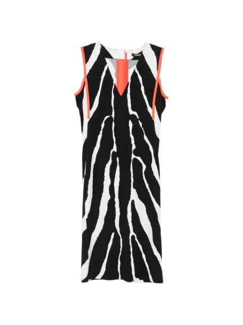 Roberto Cavalli Vintage 1990s zebra-print V-neck mini dress Black RC390BCD