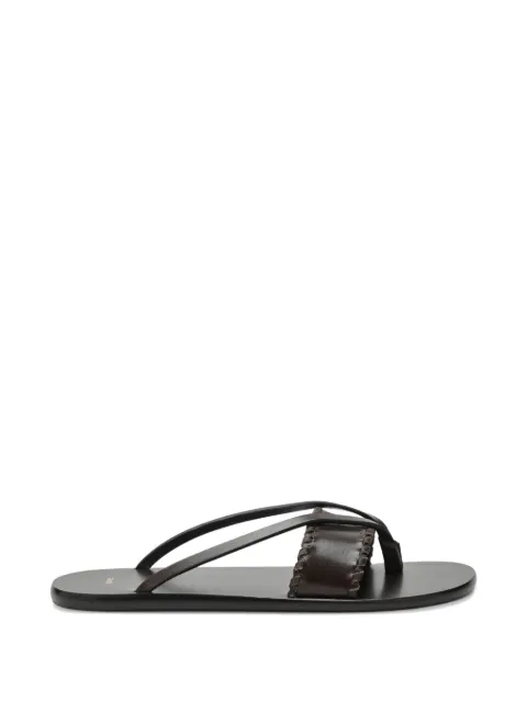 Jude Helena leather flat sandals Brown SS26FO015CL014