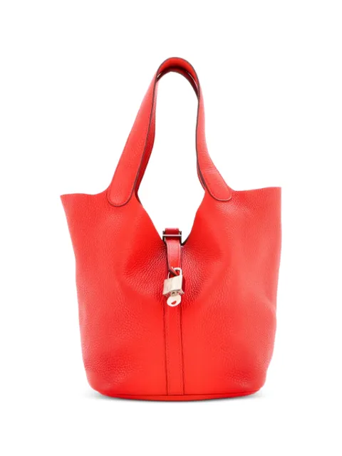Hermès Pre-Owned Picotin Lock Bag Clemence MM bucket bag Red T1LCGYXHGU71GGDF