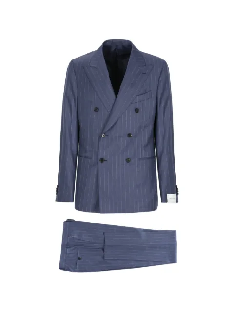 Caruso pinstripe double-breasted suit Blue 509954ASM10130