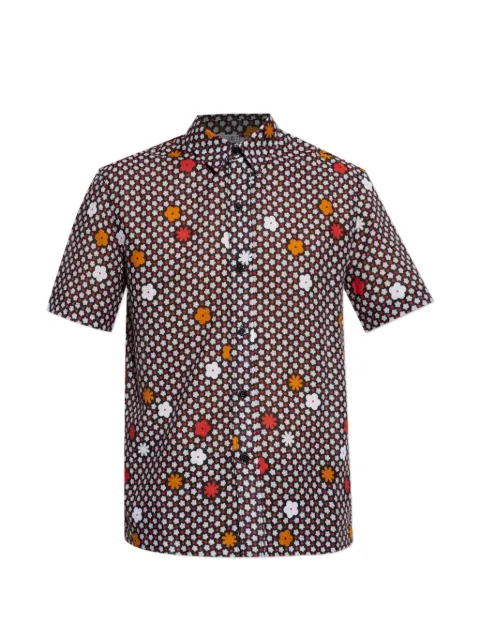 MM6 Maison Margiela floral-print short-sleeve shirt Brown MYC200140