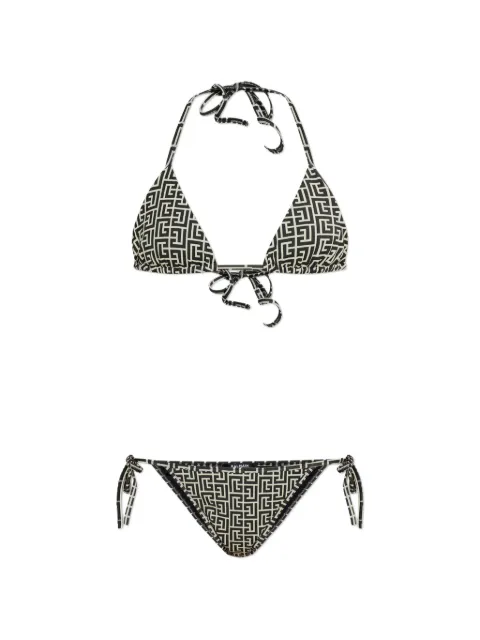 Balmain Labirinto-print bikini Black BKB082200104
