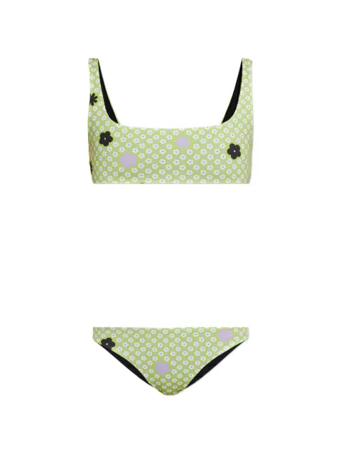 MM6 Maison Margiela floral-print bikini Green MXBT00010