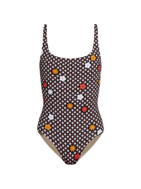 MM6 Maison Margiela floral-print swimsuit Black MXBGB0010