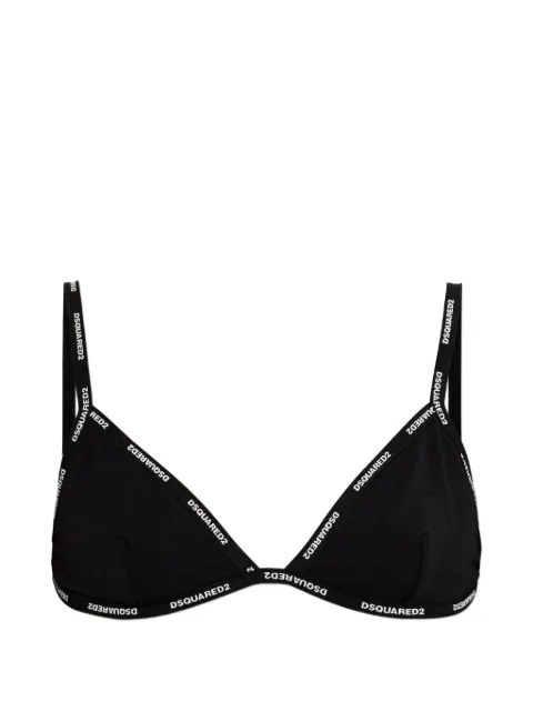DSQUARED2 logo-print triangle bra Black D8R016170ISA01