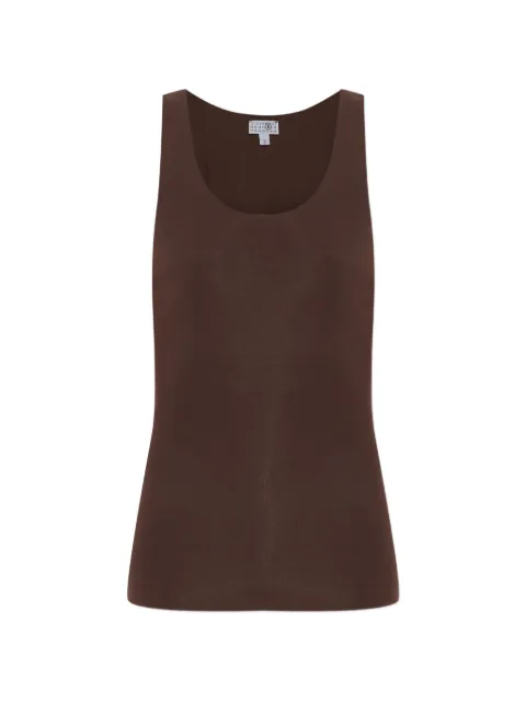 MM6 Maison Margiela signature stitch-detail sleeveless top Brown MKD200040
