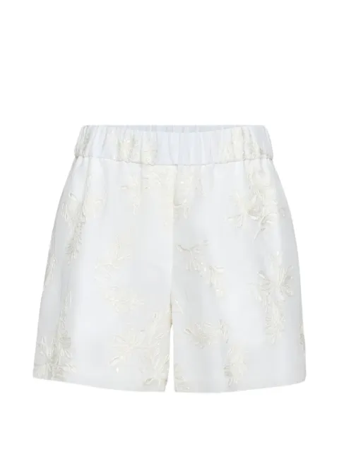 Brunello Cucinelli cotton organza shorts with dazzling broderie anglaise White MPF91P9251C100