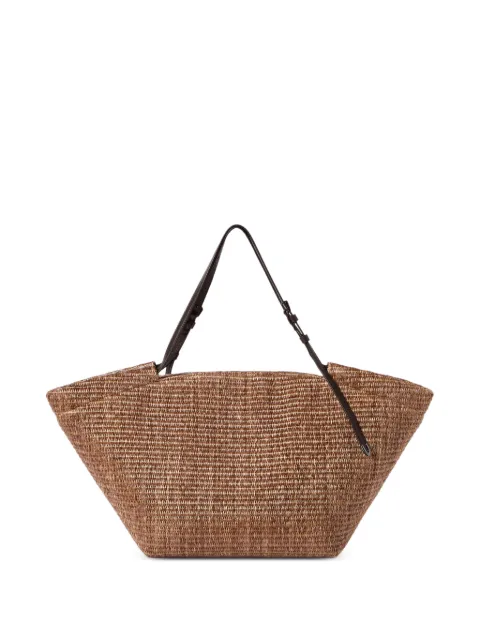 Brunello Cucinelli large pannier in techno cotton raffia Brown MBQ9D2794PC044