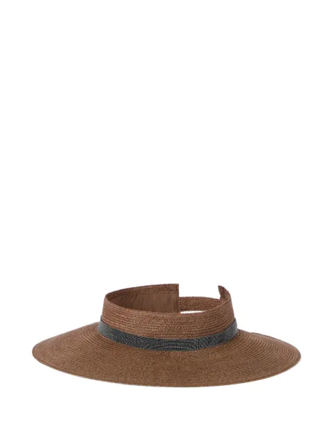 Brunello Cucinelli hemp visor with precious band Brown MCAP99002PCRG31